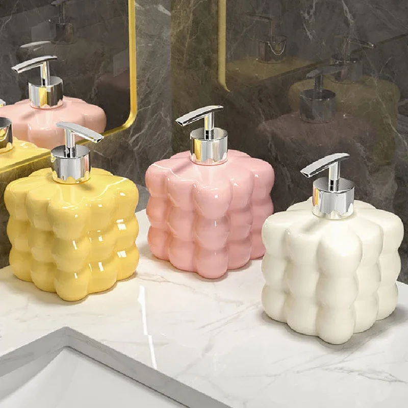 Soap Dispenser Modern Press Emulsion Bottle Bathroom Accessories Hand Sanitizer Soap Dispenser Ceramic Moisturizing Bottle