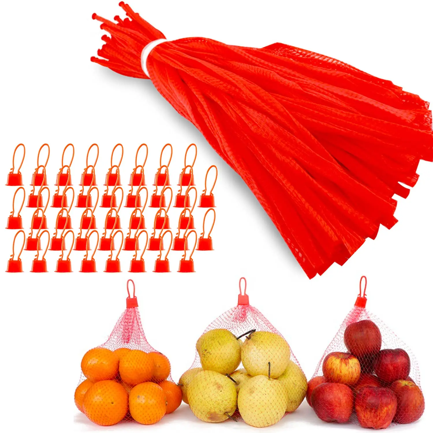 100PCS Watermelon Grow Net Bags Reusable Cantaloupes Mesh Thicken Cucumbers Growing Supporting Storage Net Bags for Vegetable 
