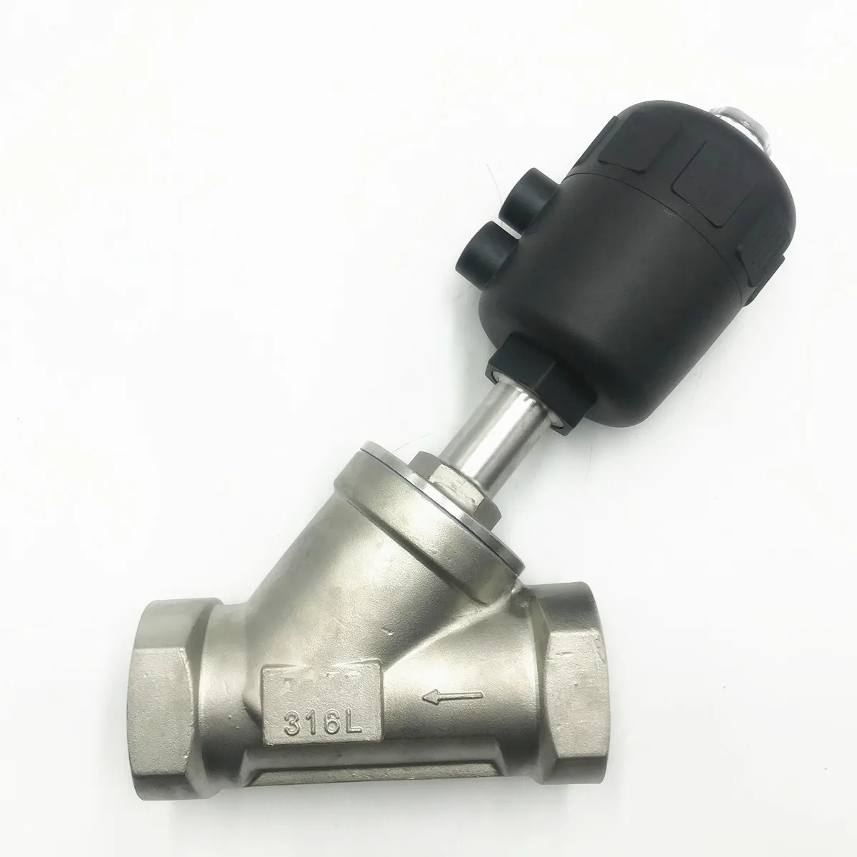 

2-1/2" DN65 BSP Stainless Steel 304 Single Acting Air Actuated Angle Seat Valve Normally Closed PTFE Sealing