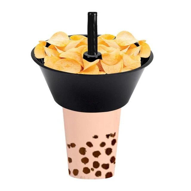 Portable Snack Cup with Straw 2 in 1 Cup Combo for Drink Snack Bowl  Leakproof