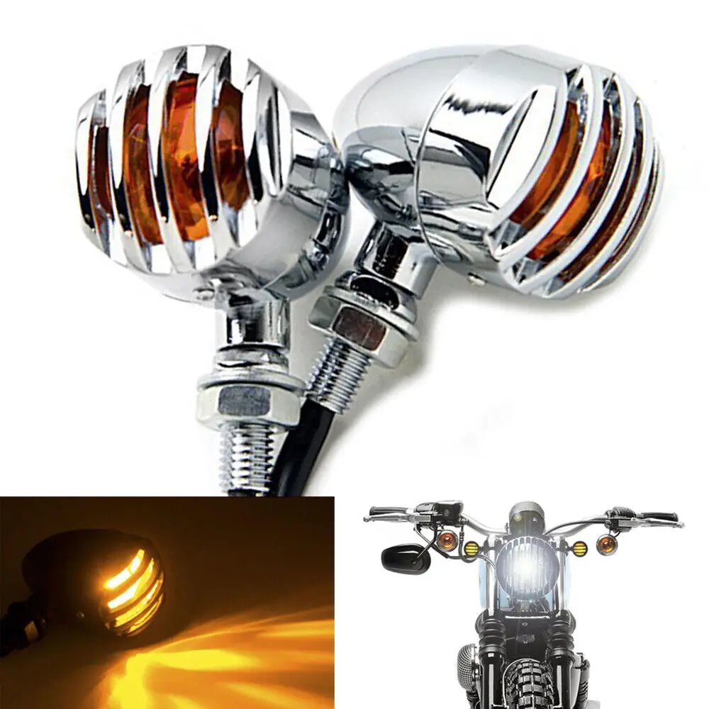 

Chrome Turn Signal Indicator Lights For Harley Honda Kawasaki Yamaha Suzuki ATV