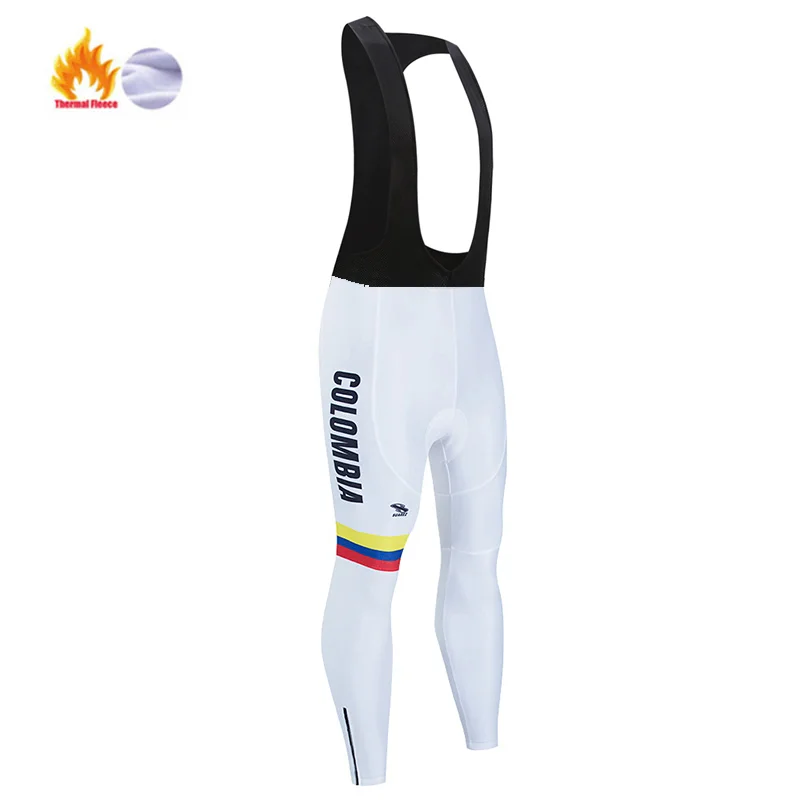 COLOMBIA Winter Thermal Fleece Cycling Bib Pants 19D Gel Padded Bike Trousers Outdoor MTB Bicycle Tights Ropa Ciclismo
