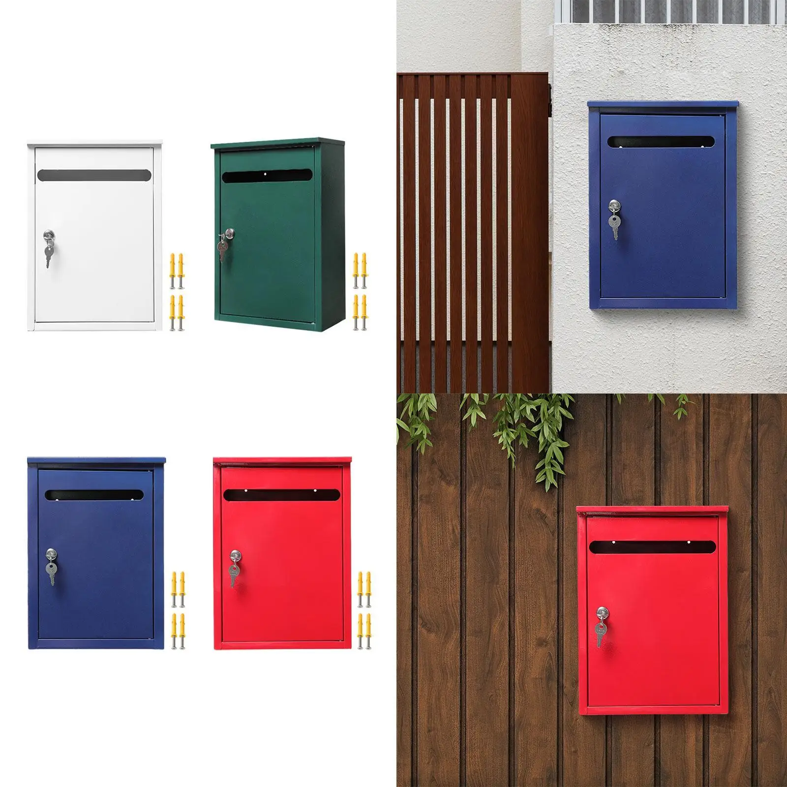 Wall Mount Lockable Mailbox Heavy Duty Package Drop Family Residence Rust Resistant Decorative Office Building Large Drop Box