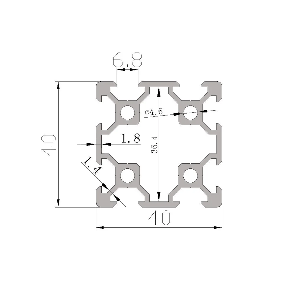 Placa de Pórtico Ajustada 2040 mm do Pórtico do V-entalhe com Roda para Perfis Vslot Alumínio 4040 Jogos da Placa do Pórtico Pórtico Plat 3d Parte da Impressora - Imagem 6