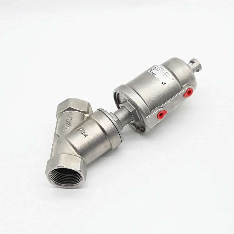 JTAIV DN32 Pneumatic Threaded connection Ends Y-type Stainless Steel Pneumatic Angle Seat Valve