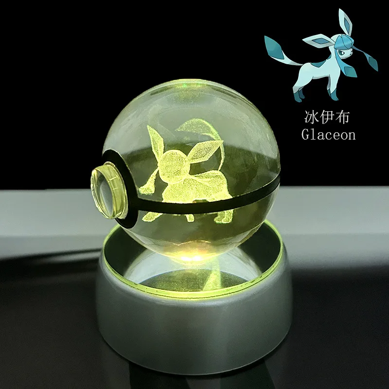 3D Pokemon crystal ball night light with internal laser engraving.