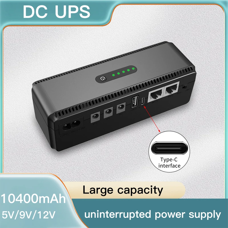 10400mAh UPS Mini Uninterruptible Power Supply DC 5v 9v 12v output Portable Battery Backup 18W POE Router Modem monitor 2A uninterruptible power supply portable ups mini ups