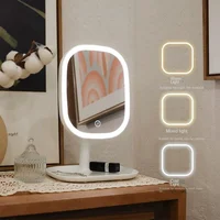 2025 Touch Control Makeup Mirror 3 Colors Dimmable Lights with Rechargeable LED Vanity Mirror for Home Travel Portable Cosmetic - Image 5