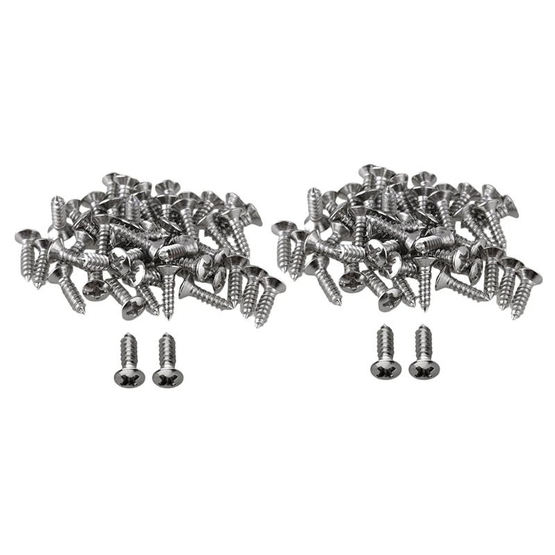 

100х Запчасти для басовых шурупов гитары для защиты от царапин, серебристые