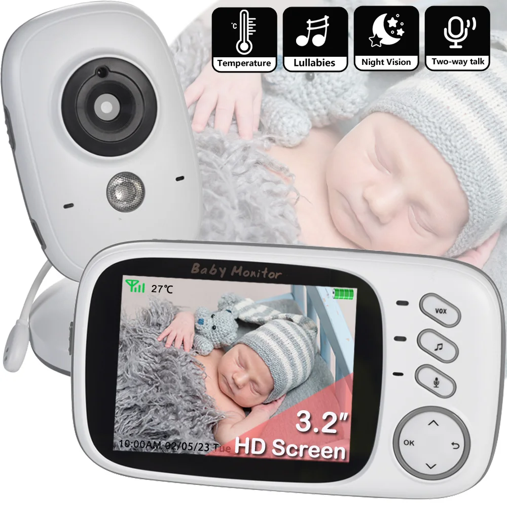 VB603 Wireless Video Baby Monitor Electronic Babysitter 3.2 Inches LCD 2 Way Audio Talk Night Vision Security Bebe Camera