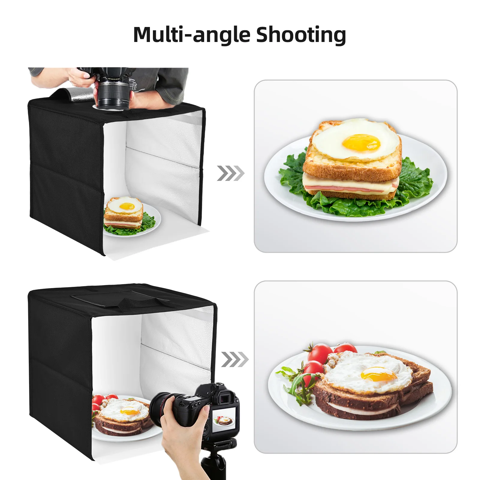 Compact LED Light Tent Folding Desktop Photo Studio Light Box 3200-6500K Dimmable USB Powered for Small Product Photography