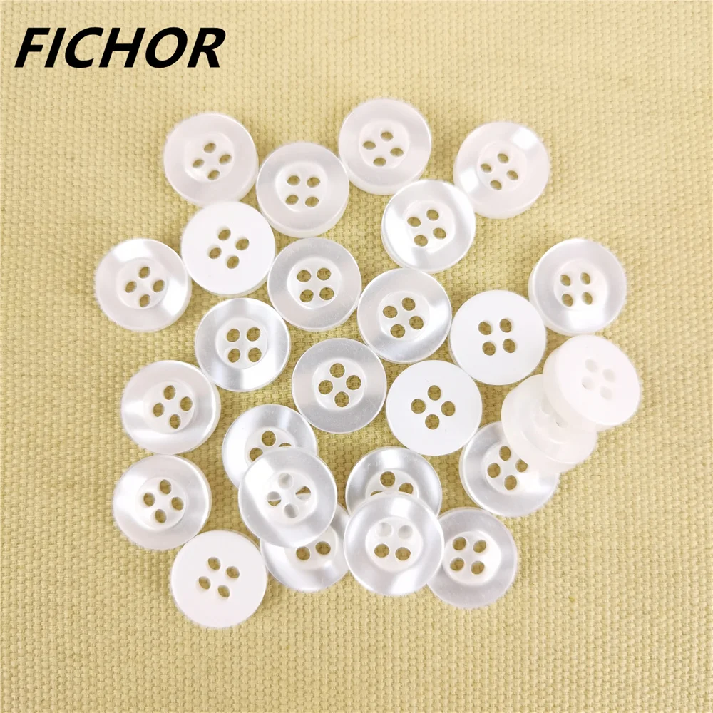 30/50pcs 11mm 4 Hole Pearl Resin Buttons Sewing Scrapbooking Clothing Home Crafts Handmade Accessories Card Making DIY Decor 6