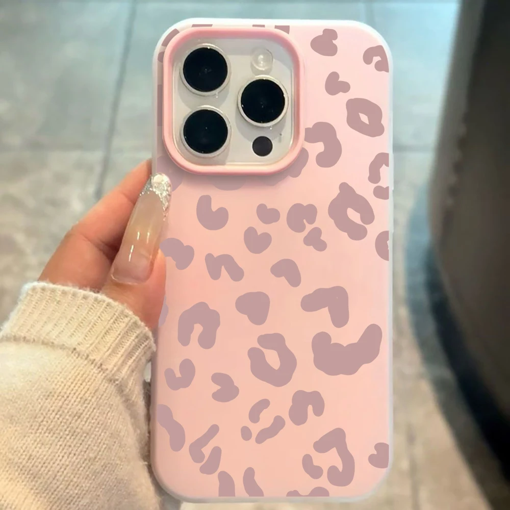 Leopard Print Shockproof Silicone Phone Case Cover