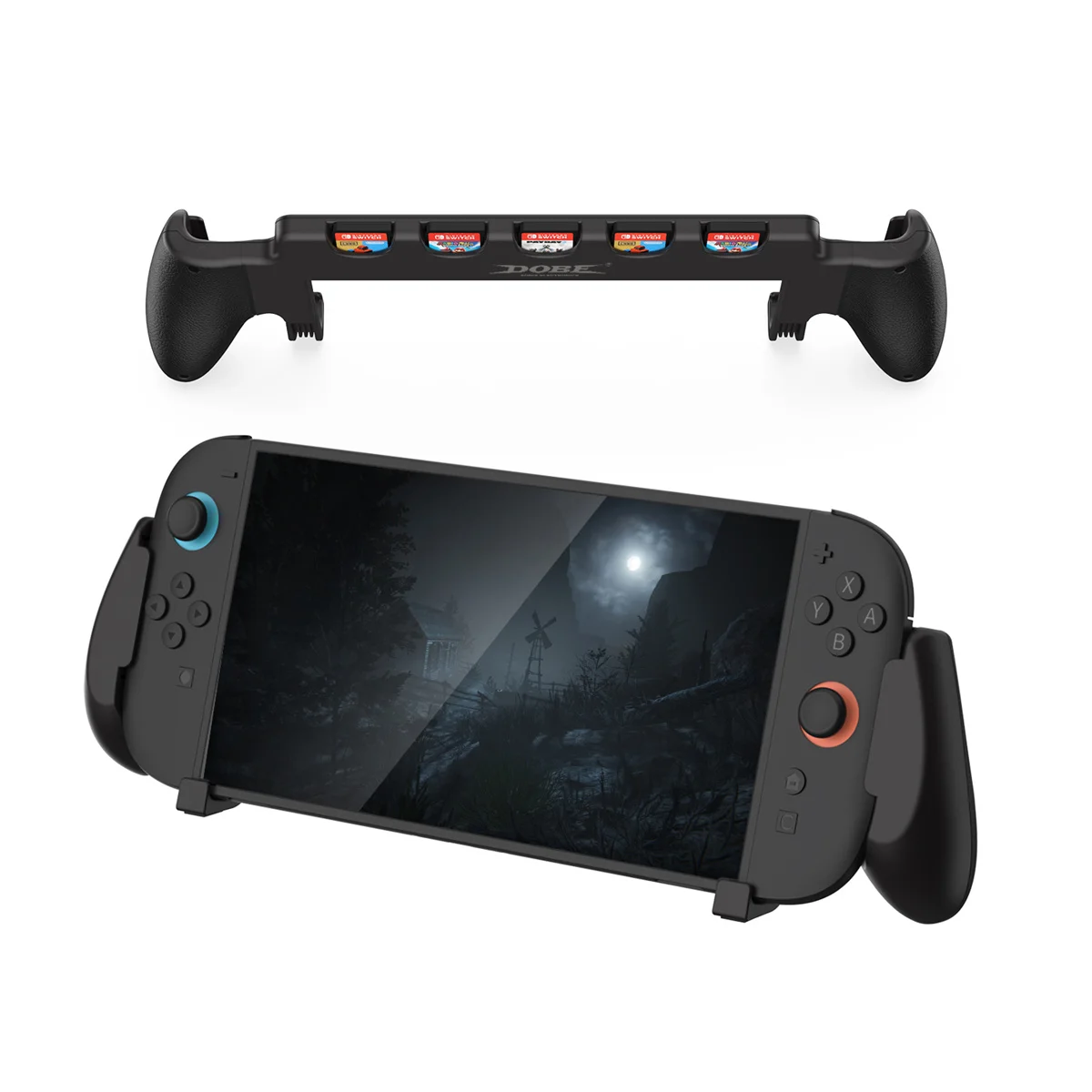 TNS-3179 Switch 2 Konsolengriff, ergonomischer Handgriff, 5 Spielkartenfächer, integriertes tragbares Gaming-Zubehör für Switch 2 – Detail 2
