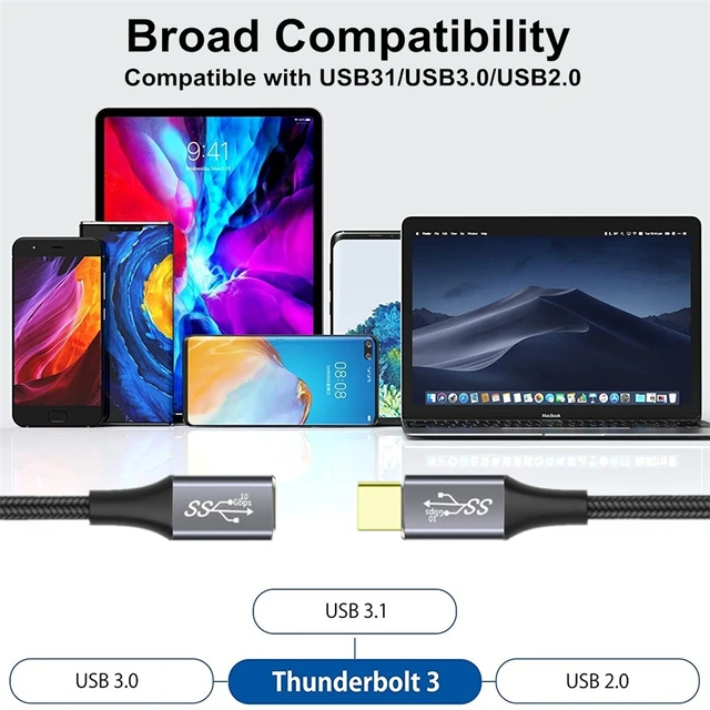 cable usb c d'extension USB C 3.1 Gen2 10Gbps Type C à C – Image 6