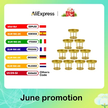 Supporti per fiori da matrimonio circolari dorati da 10 pezzi, supporto per fiori rotondo in acciaio per case, uffici, negozi, balconi 1