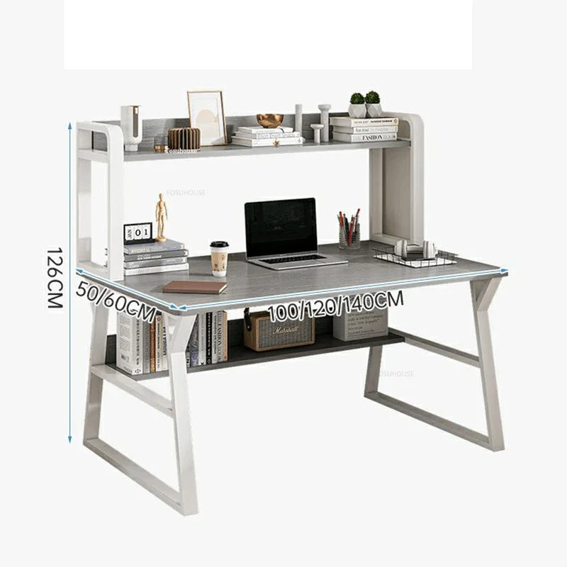 Desktop Computer Desks Student Study Desk Home Desk Bookshelf Integrated with Drawer Simple Modern Office Table Furniture T