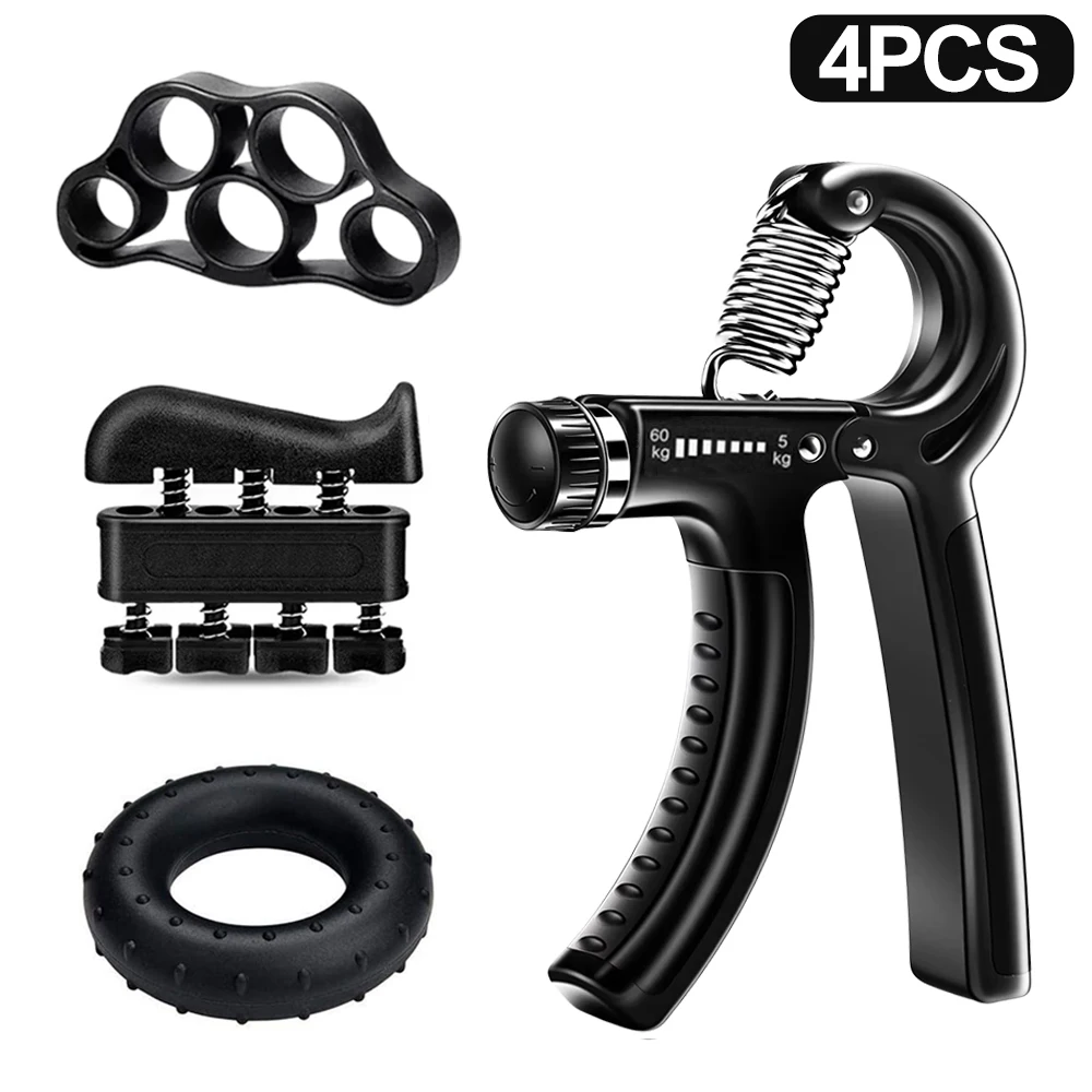 Adjustable Grip Strength Trainer with Finger Exerciser for Muscle Building and Recovery