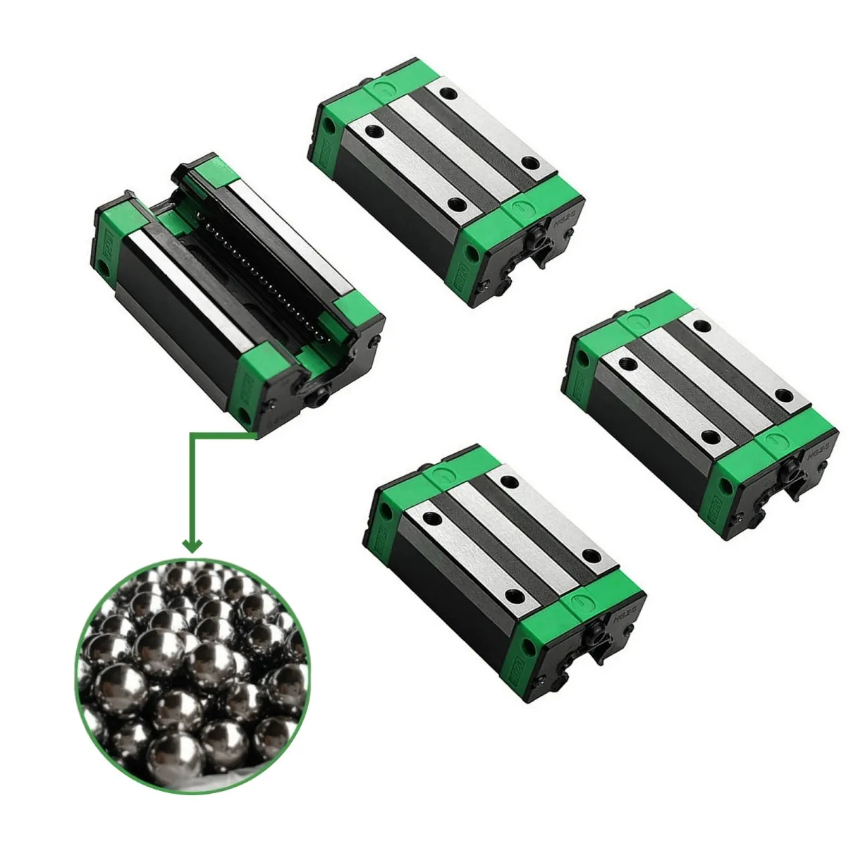 300-1500mm + 4PCS HGH25CA Deslize o transporte