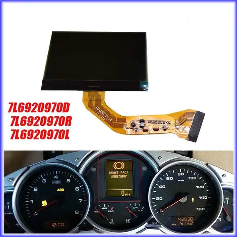 A82E-자동차 계기판 LCD 디스플레이 7L6920970D Touareg Porsche Cayenne S GTS 955 2003-2010 부품 대시 클러스터 속도계 화면