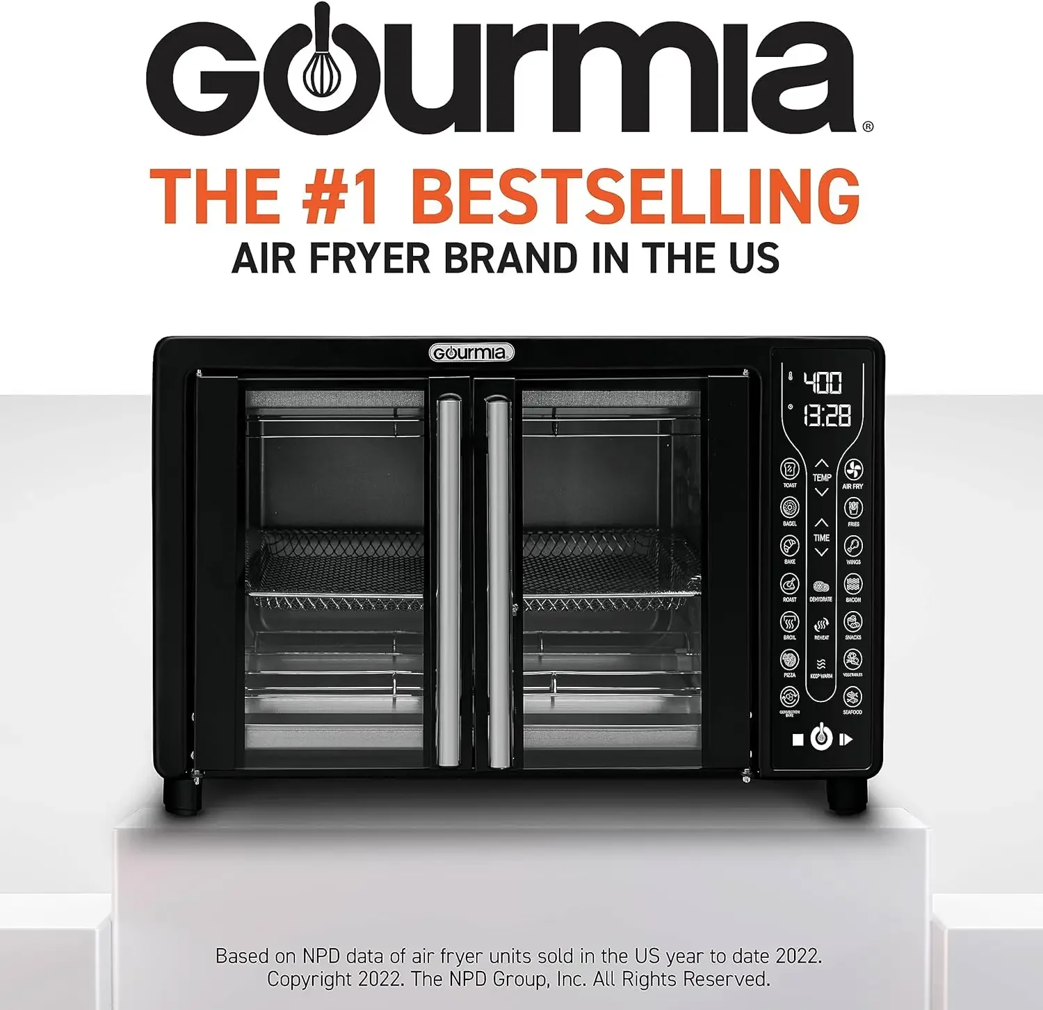 New Toaster Oven Air Fryer Combo 17 Cooking Presets 1700W French Door Digital Air Fryer Oven 24L Capacity Accessories 2