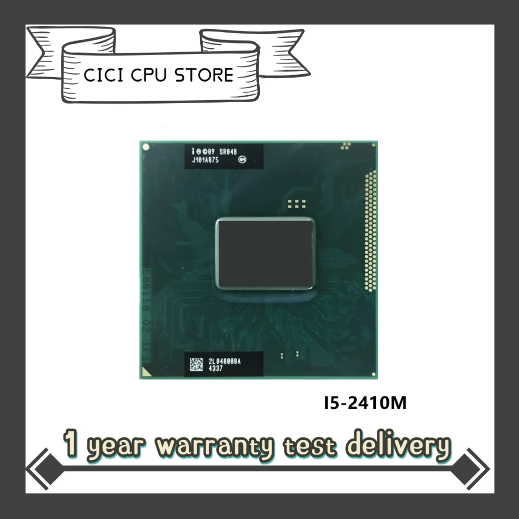 

Intel Core i5-2410M i5 2410M SR04B 2.3 GHz Dual-Core Quad-Thread CPU Processor 3M 35W Socket G2 / rPGA988B