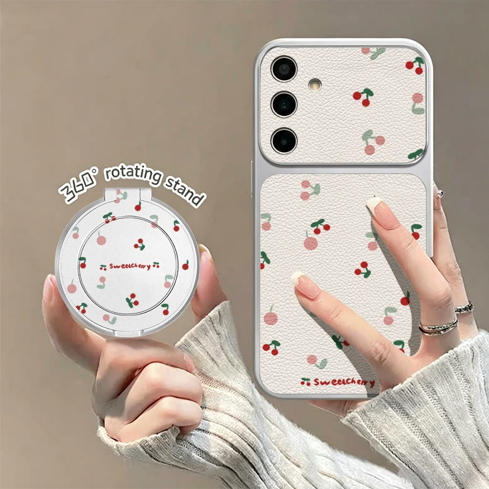 Charming Cherry Phone Case with Stand and Lanyard