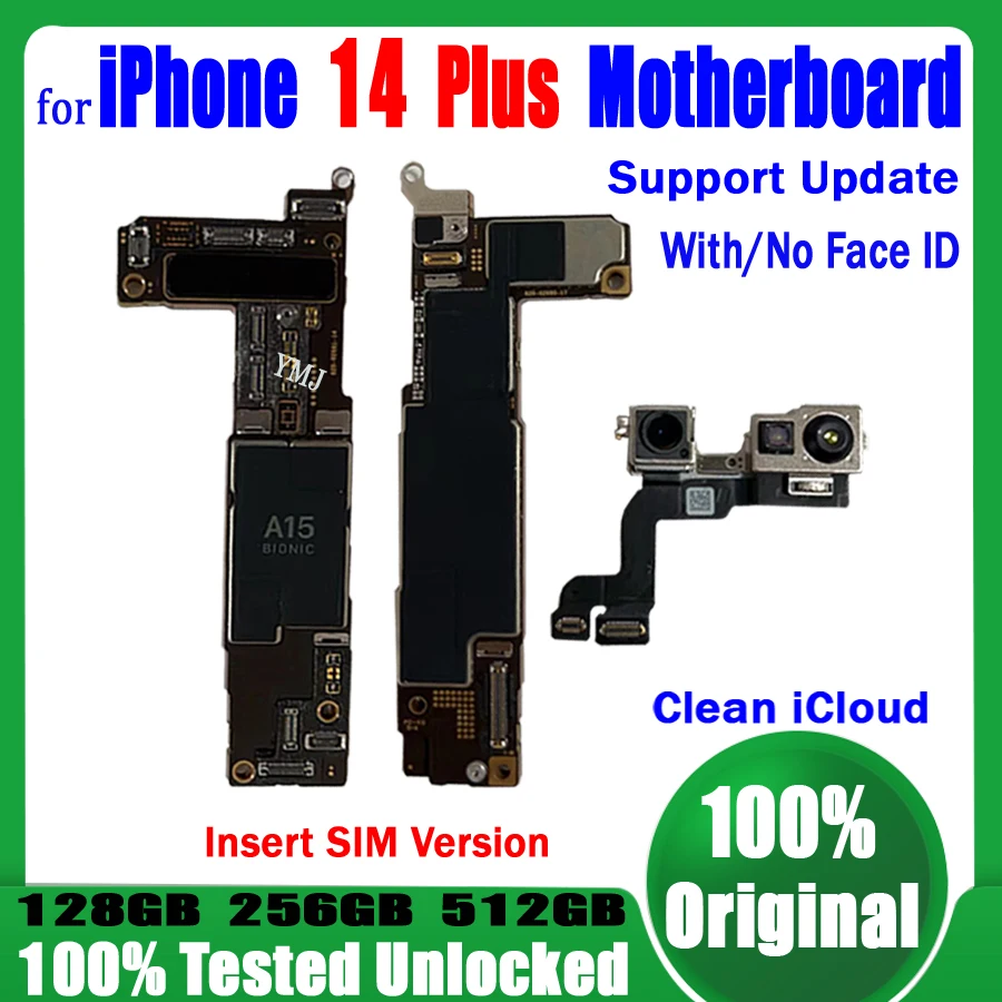 

Motherboard Original Unlock For iPhone 14 Plus E-SIM & SIM Version Logic Board Free iCloud Mainboard 128g/256g 100% Tested Plate