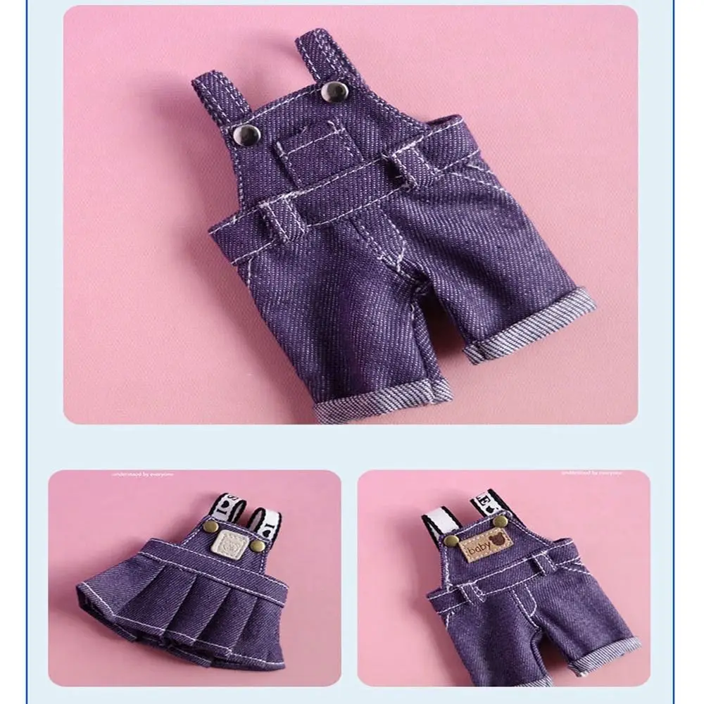 Jeans Doll Skirt Overalls Handmade DIY Bear Doll Overalls Multi-color Clothing Plush Toys For 15cm Cotton Doll Accessories