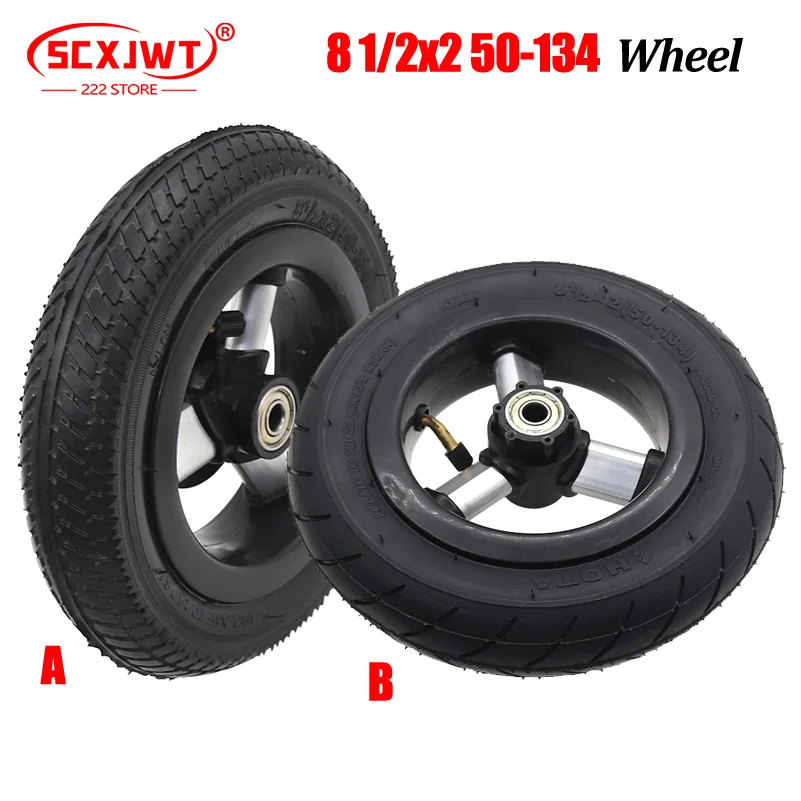 8 1/2x2 50-134 Pneumatic Tire With Wheel Hub For 8.5 Inch Wheels Stroller Kids Tricycle Electric Scooter