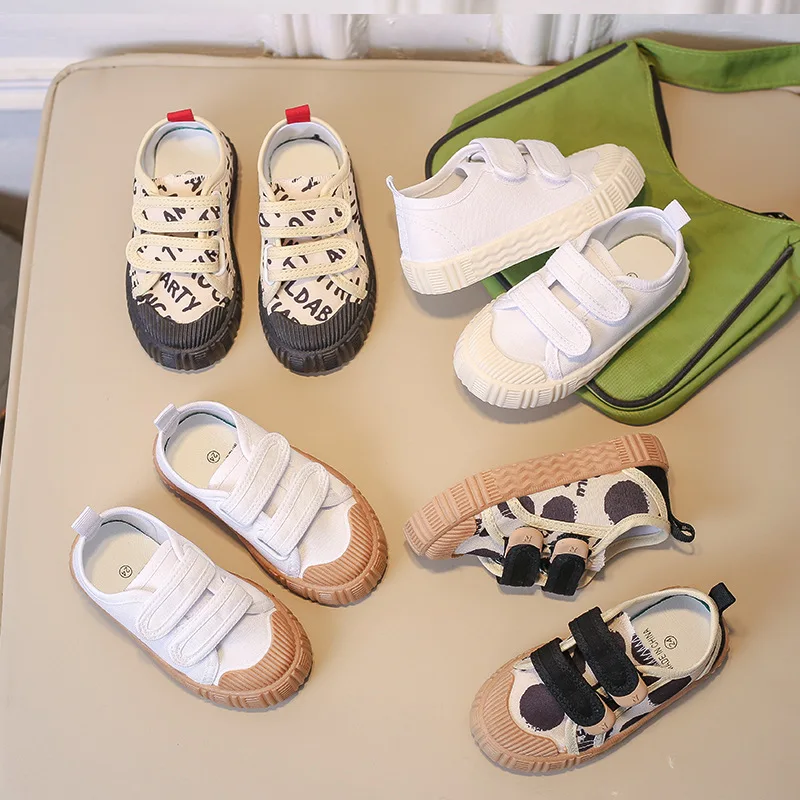T&ecirc;nis Kid Shoe for Girl Boy Non-slip Soft Sole Canvas Shoe Child Letters Toddler Casual Tenis Versatile Breathable Sneakers