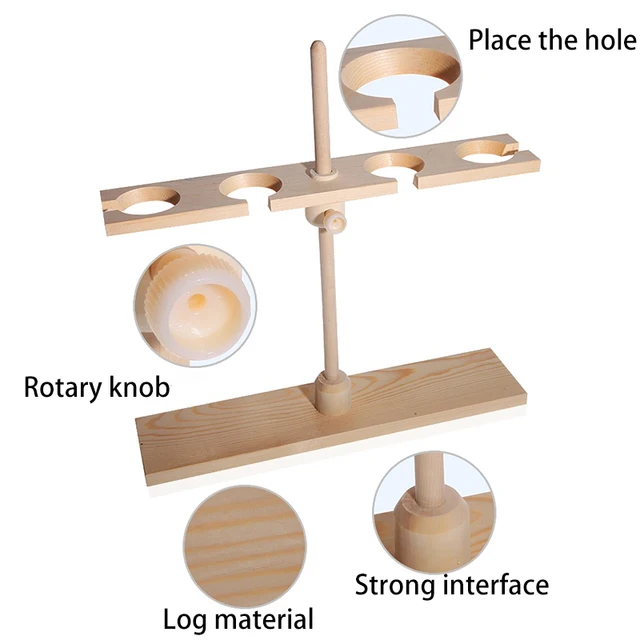 1Db Fából Készült 2 Lyukak Vagy 4 Pórusméret 50 Mm -Es Különálló Tölcsérállványtámogató Állvány Laboratóriumi Készletek - Image 2