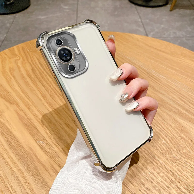 Clear Electroplate Shockproof Phone Case with Soft Bumper