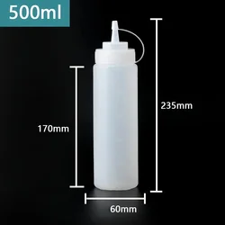 Large Squeeze Condiment Bottles with Nozzle Dispensers - Perfect for Ketchup, BBQ Sauces, and Olive Oil (500ml)