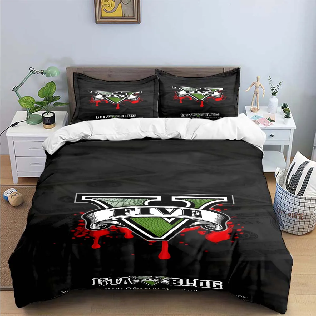 Fashion Classic Exciting Game G-GTA Print Bedding Sets Bed Supplies Set Duvet Cover Bed Comforter Set Bedding Set Luxury Gift 2