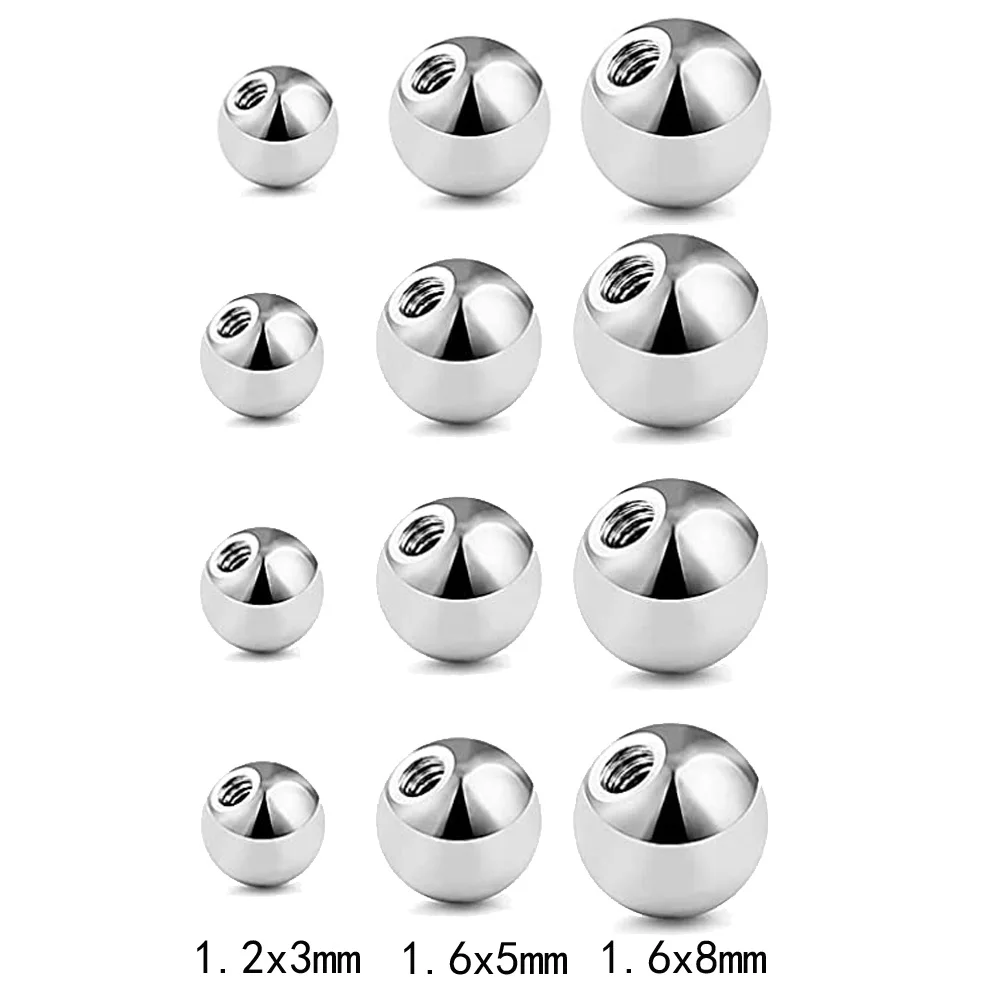 12 Pcs Piercing Balls 3mm 5mm 8mm 16G 14g Surgical Steel Externally Threaded Replacement Balls Piercing Barbell Parts piercing jewelry body piercing jewelry body jewelry