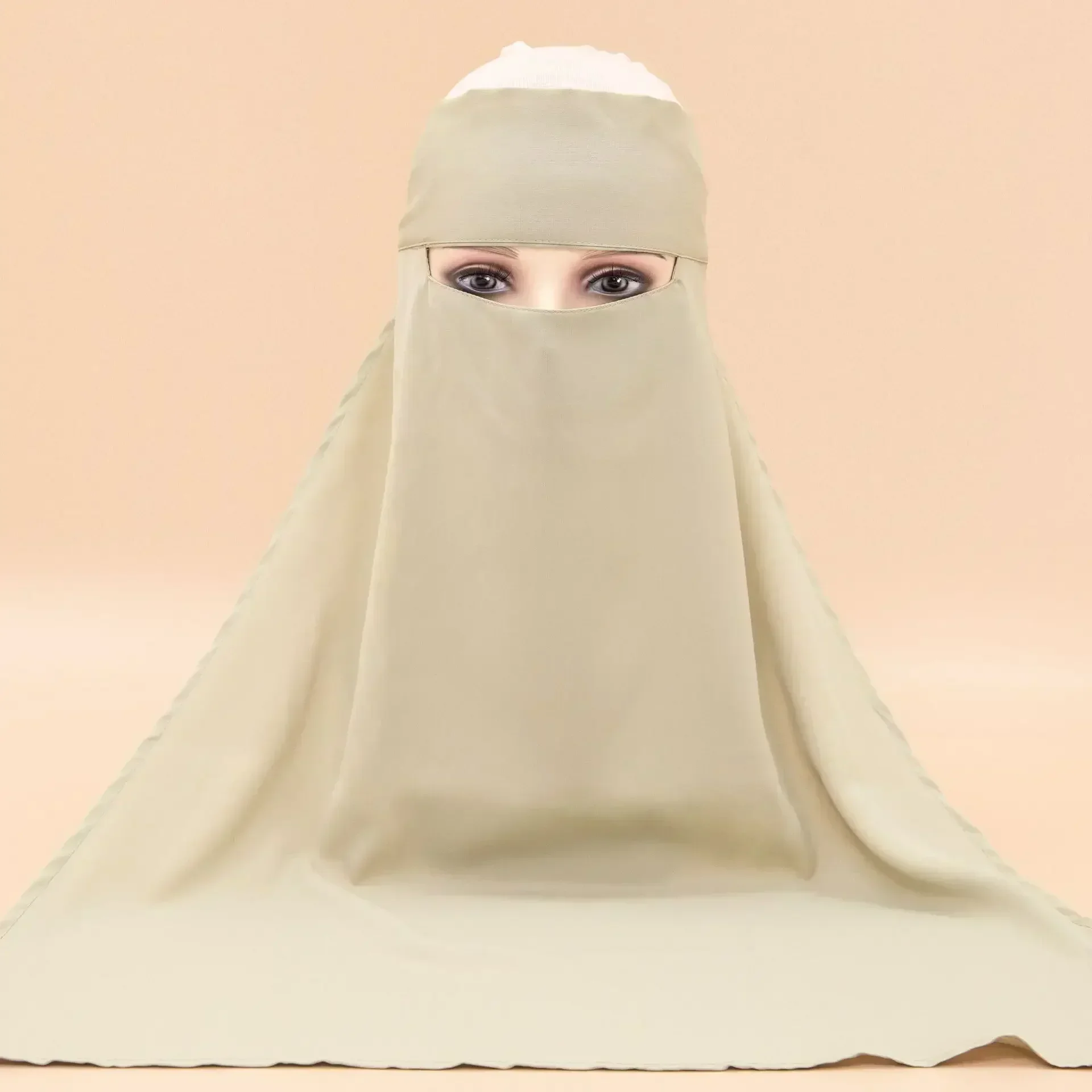 Niqab Muslim Women Veil Face Cover Scarf Hijab Cap Burqa Islamic Headband Wrap Turban Shawls Ramadan Prayer Traditional Headwear muslim headwear