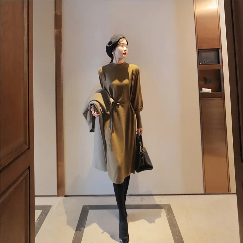 Korean black thin cardigan dress SD00703