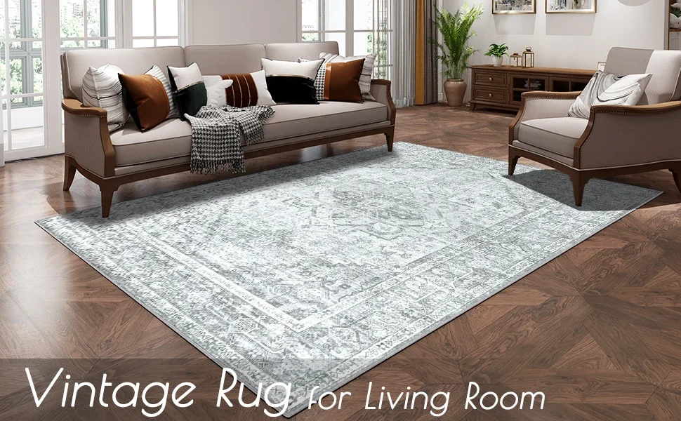  Rug vintage area rug washable rug boho living room rug bedroom Dining Room Floral print rug