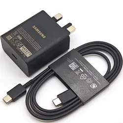 Samsung 60W PD Super Fast Charger with UK Plug - Black - UK With Cable