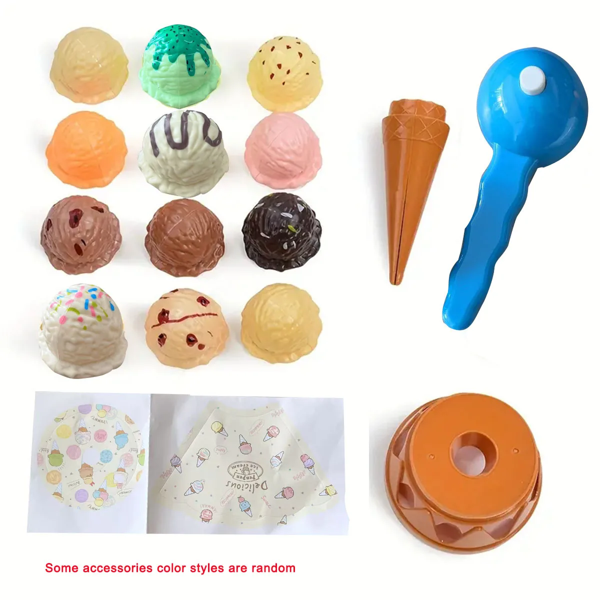Children Simulation Food Kitchen Toy IceCream Stack Up Play Pretend Play Educational Toys For Baby Gifts