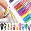 1pc Nail Art Graffiti Pen Gold/Black/white 10 Colors Quick Drying Liner Gel Nail Pen Colorful Painting Marker DIY Drawing Liner 1