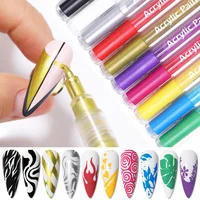 1pc Nail Art Graffiti Pen Gold/Black/white 10 Colors Quick Drying Liner Gel Nail Pen Colorful Painting Marker DIY Drawing Liner 1