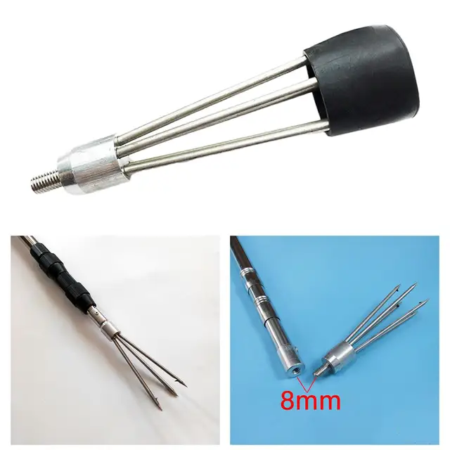 Cabeza de pesca de hilo de 8mm, tenedor de Gaff, 5 puntas, lanza de pescado con púas, lanza de pesca, cabeza de arpón, equipo de pesca - Imagen 5