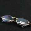 Handcrafted rimless Rectangle Women Fashion Reading Glasses +0.75 +1 +1.25 +1.5 +1.75 To +4 2