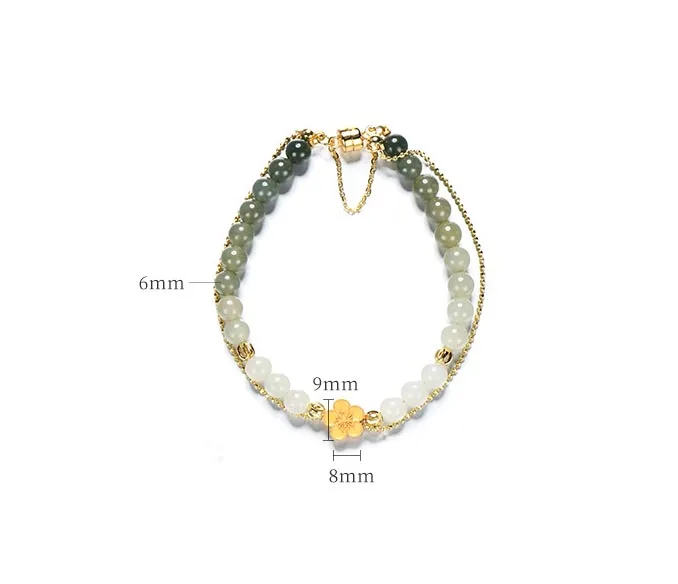 Einfache Pfirsichblüten-Handschnur, fortschrittliches Design, Handwear, modische Atmosphäre, Armband, modische natürliche Hotan-Jade – Detail 2