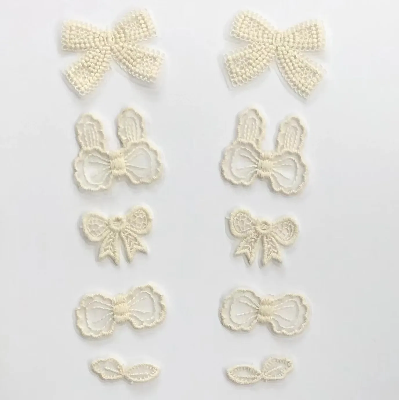 20pcs Eugen Yarn Cotton Thread Lace Bow Tie Accessories Cute Rabbit Ear Embroidery Korean Children's Clothing Accessories DIY