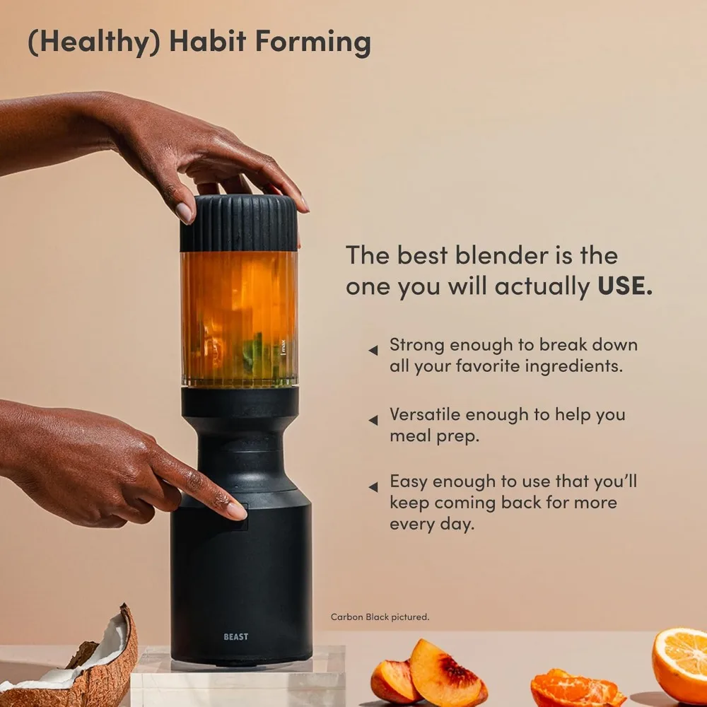 The Beast Mini Blender Plus | Mini Countertop Kitchen Blender | Blend Smoothies and Shakes, Dressings, Sauces, Dips | Extra Vess