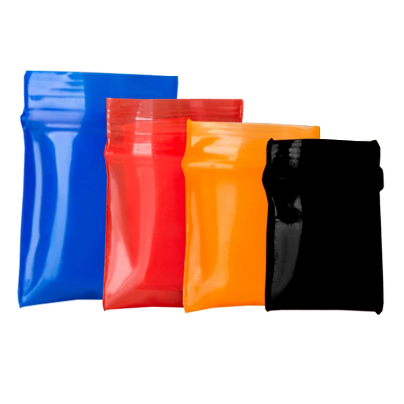 StoBag 100pcs 컬러 미니 지퍼 비닐 봉투 지우기 작은 씰링 쥬얼리 식품 포장 지우기 파우치 보관 방수 재사용 가능