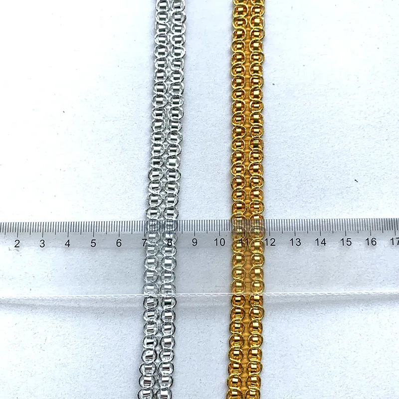 5m/16.4ft Each Pack Gold Silver Lace trims Weaving centipede Festive Decoration Handmade DIY sewing dress Crafts sequin ribbons